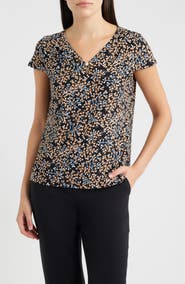 AK ANNE KLEIN Print One-Button Top