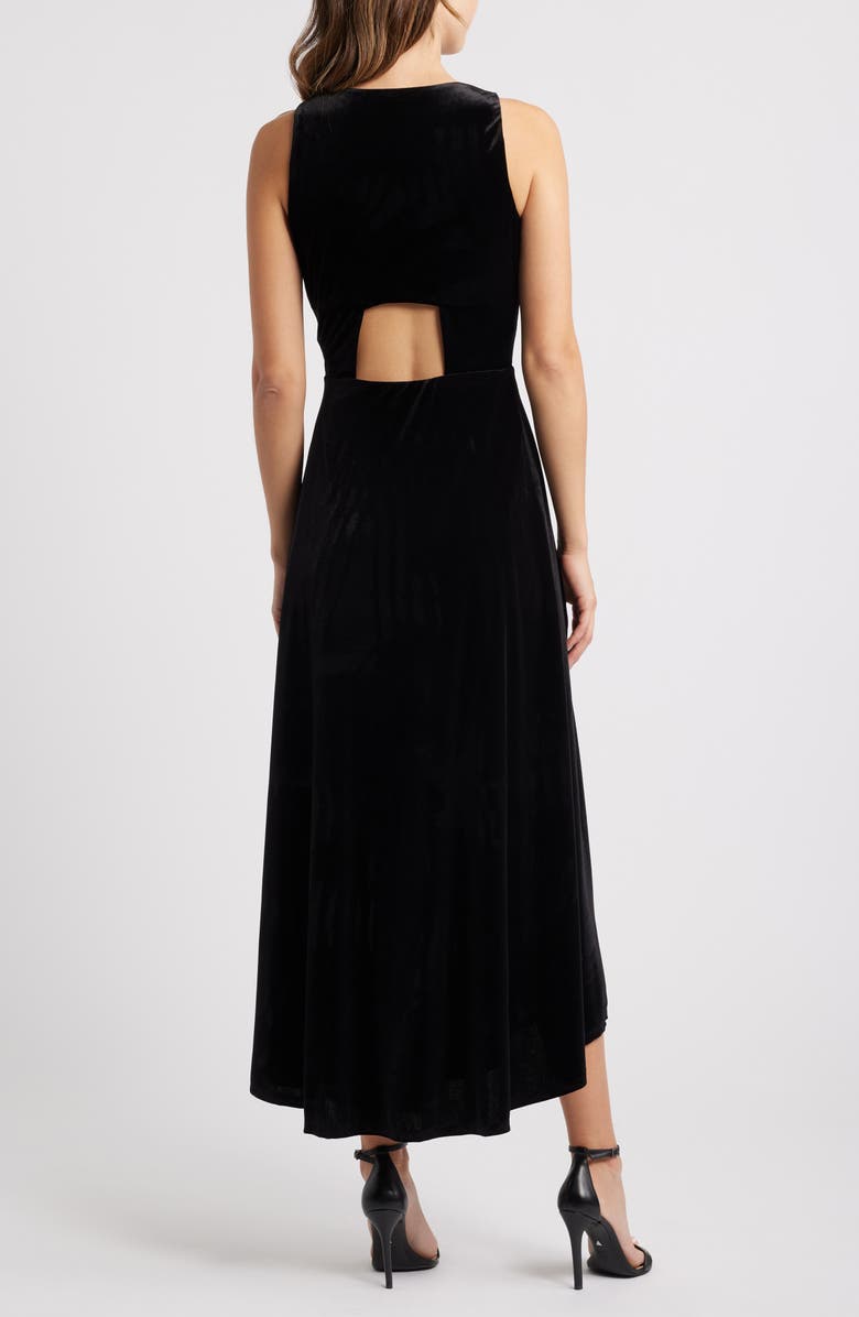 Halogen<sup>®</sup> Sleeveless High-Low Velvet Maxi Dress, Alternate, color,