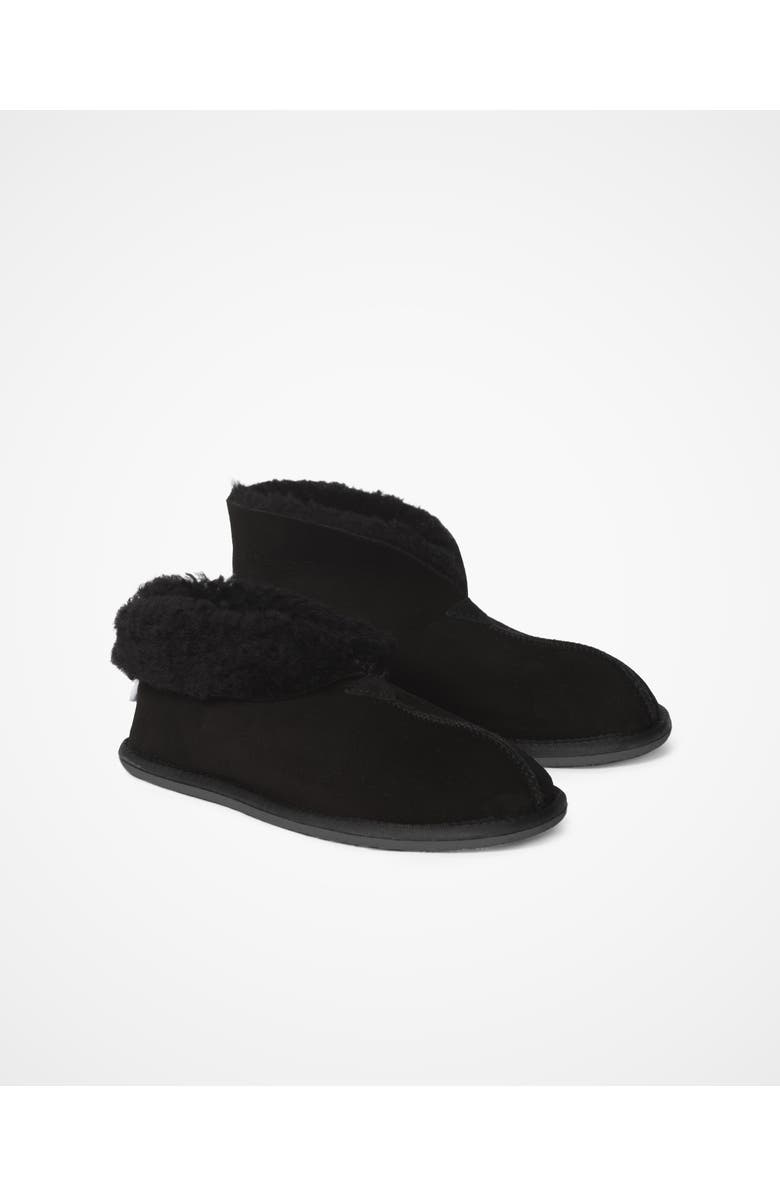 Celtic & Co. British Shearling Bootee Slippers, Alternate, color, Black