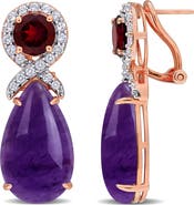 Julianna B. Gemstone Dangle Leverback Earrings Sterling Silver