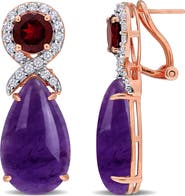 Julianna B. Gemstone Dangle Leverback Earrings Sterling Silver