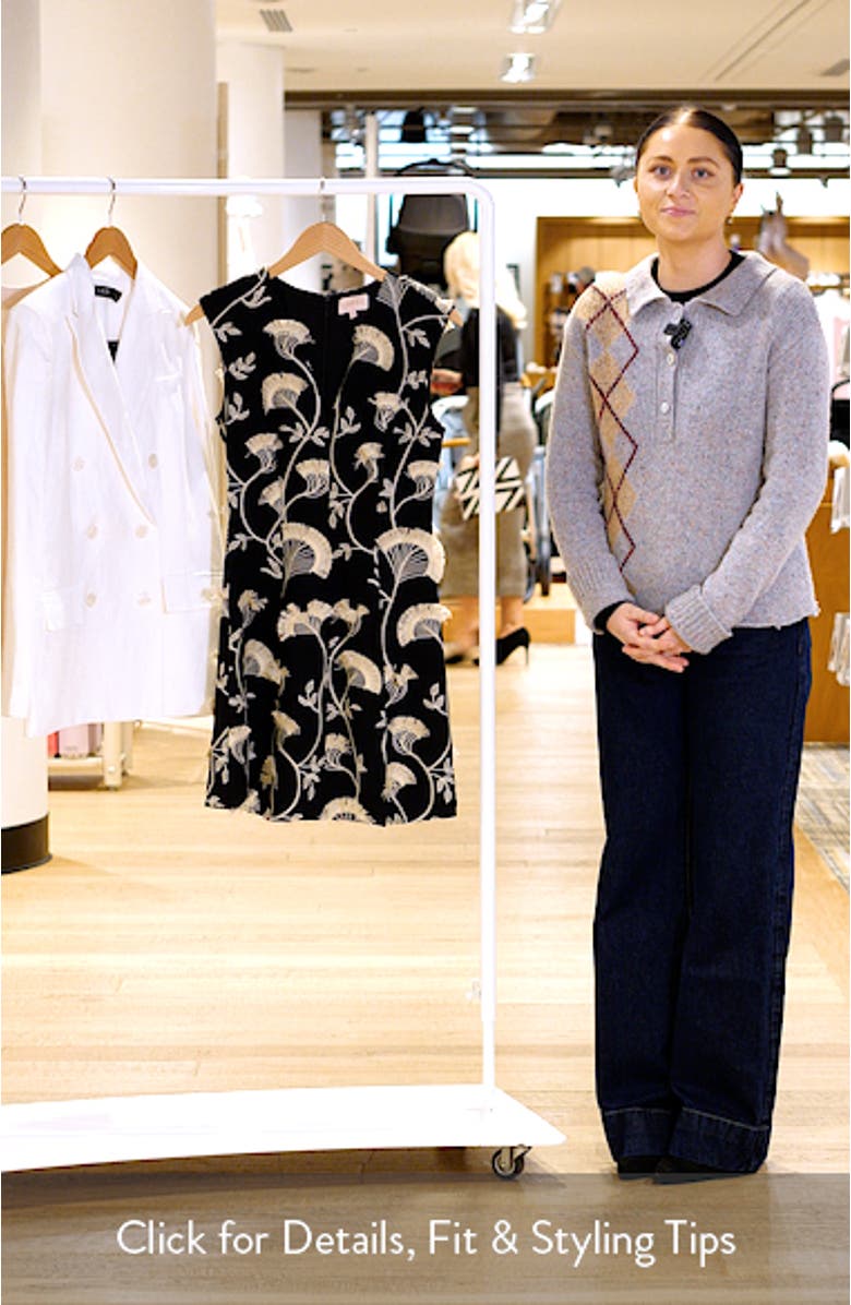 Casia Embroidered Sheath Minidress, sales video thumbnail