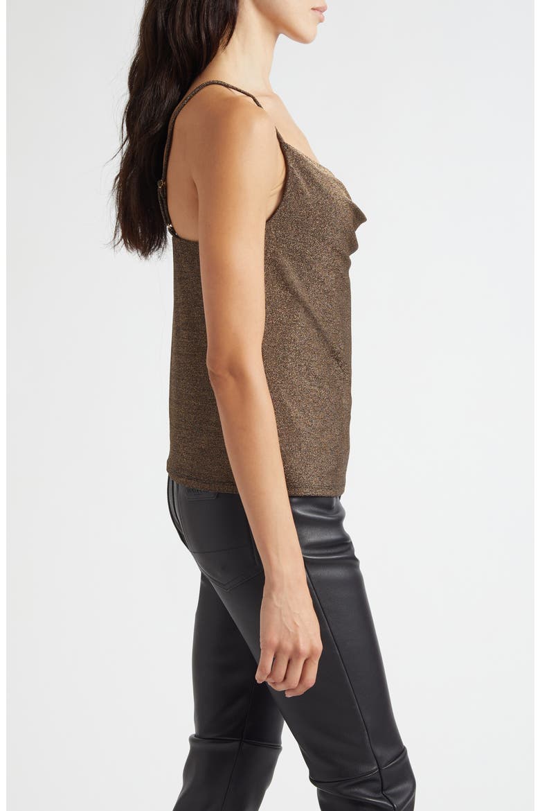 Carla Metallic Cowl Neck Camisole, Alternate, color, GOLD KNIT