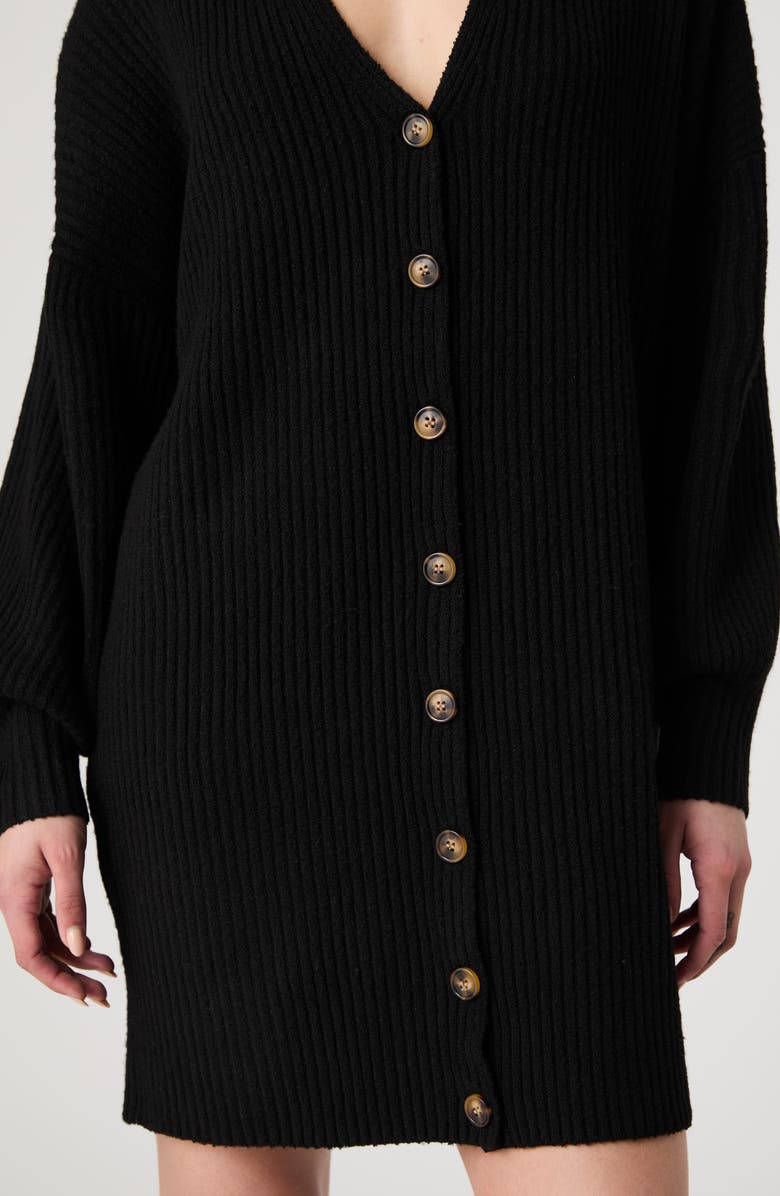 Babysoft Rib Button Front Long Sleeve Sweater Dress