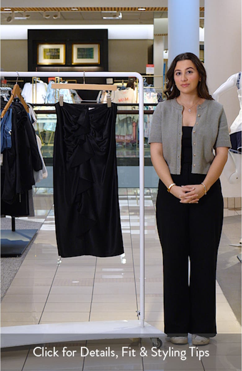 Cynthia Ruffle Ruched Silk Midi Skirt, sales video thumbnail