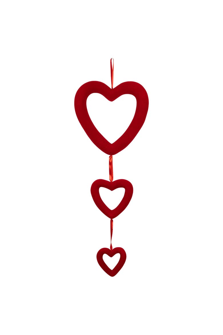 Heart Trio Valentine's Day Wall Decoration - 34" - Red, Main, color, Red