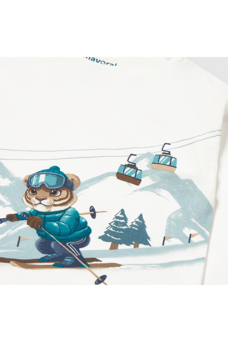 Skiing Tiger T-Shirt, Alternate, color, White