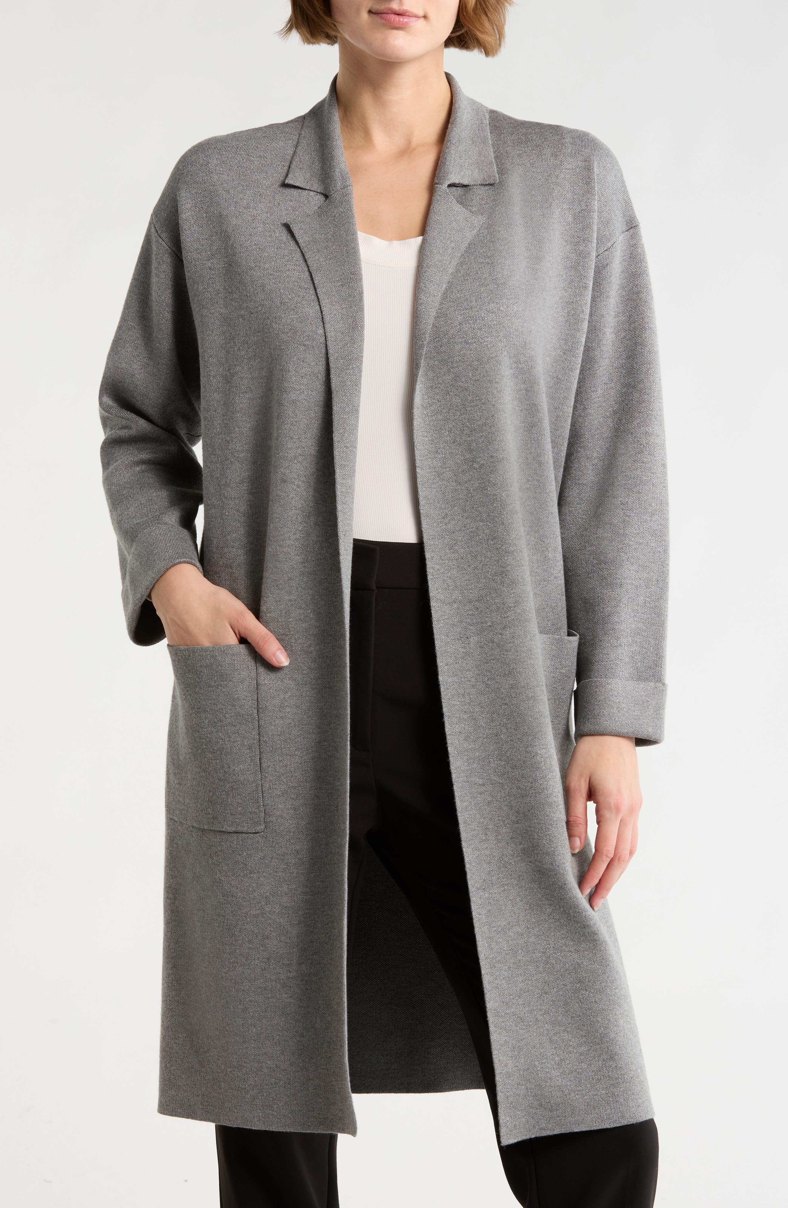 MAX STUDIO Patch Pocket Long Cardigan