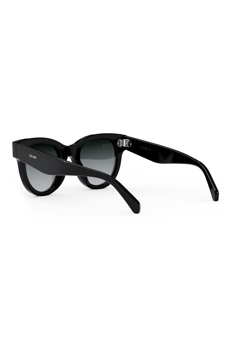 Bold 3 Dots 48mm Square Sunglasses, Alternate, color, SHINY BLACK / GRADIENT SMOKE