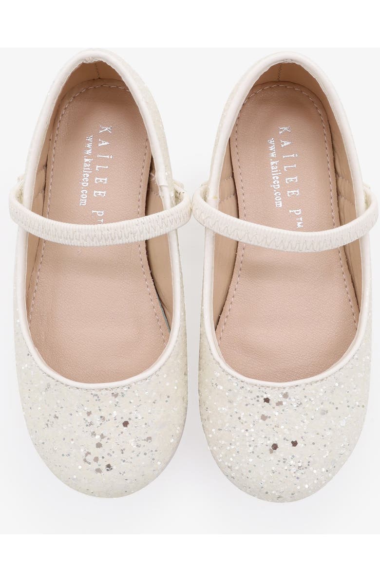 Kailee P Ridley-RG Rock Glitter Mary Jane Ballet Flats, Alternate, color, White