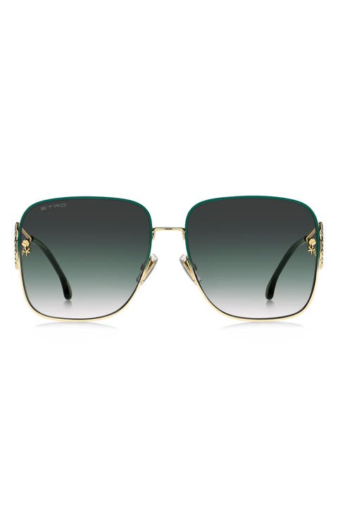 61mm Gradient Square Sunglasses