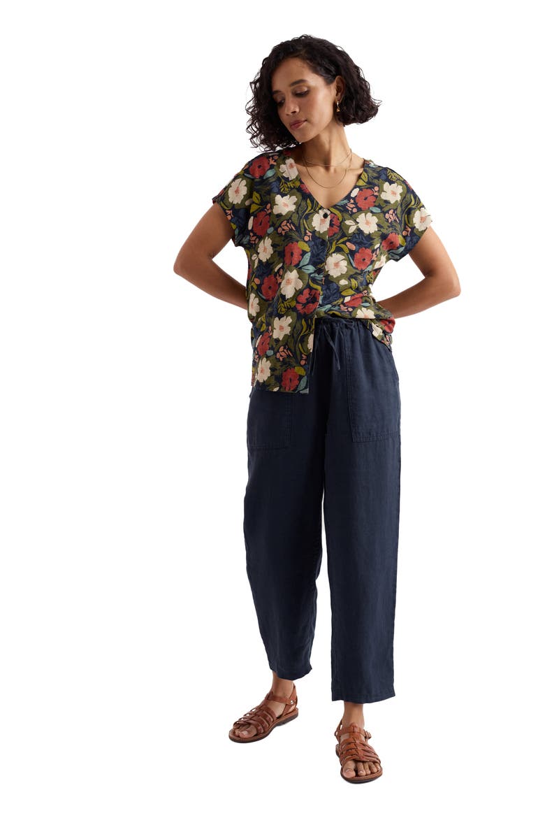 Studio Glass Organic Cotton Button-Up Top, Alternate, color, SUMMER SHADOWS MIX