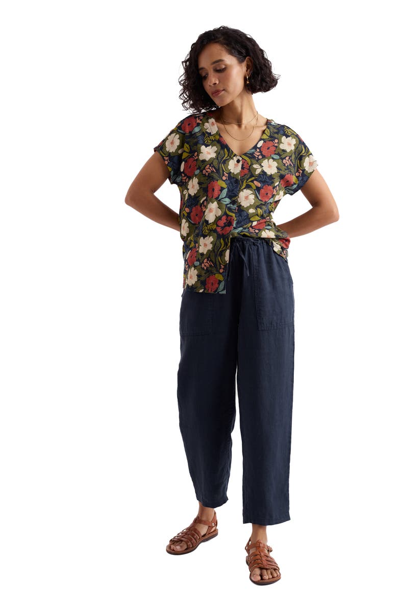 Seasalt Cornwall Studio Glass Organic Cotton Button-Up Top, Alternate, color, Summer Shadows Mix