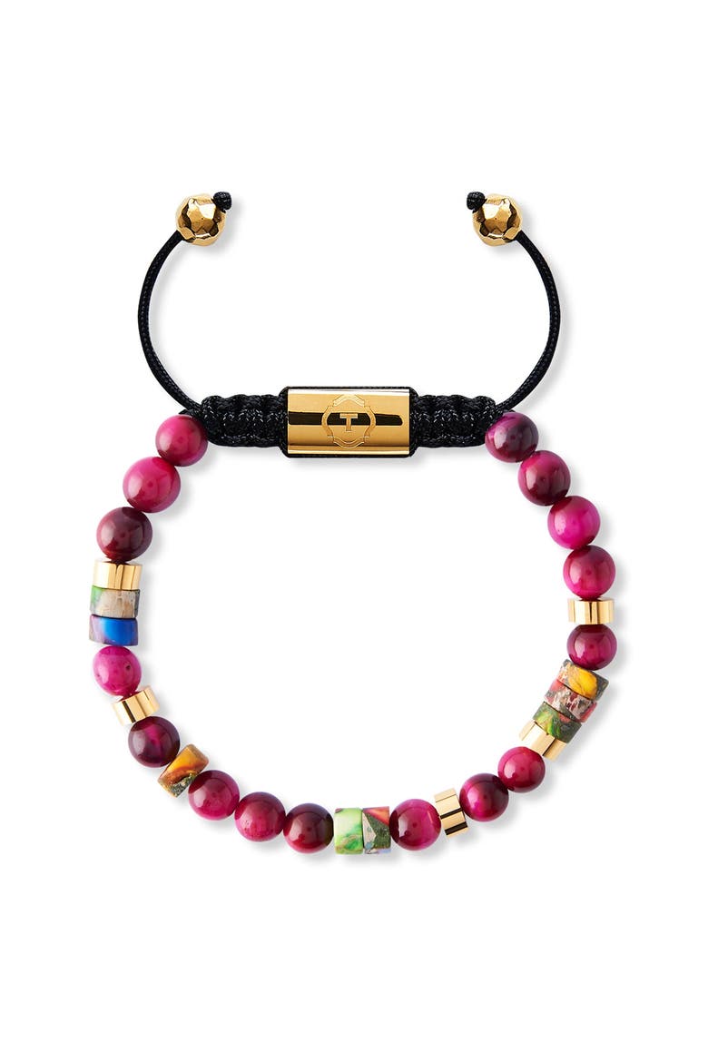 Pink Tiger Eye Beaded Bracelet, Main, color, Pink Tiger Eye