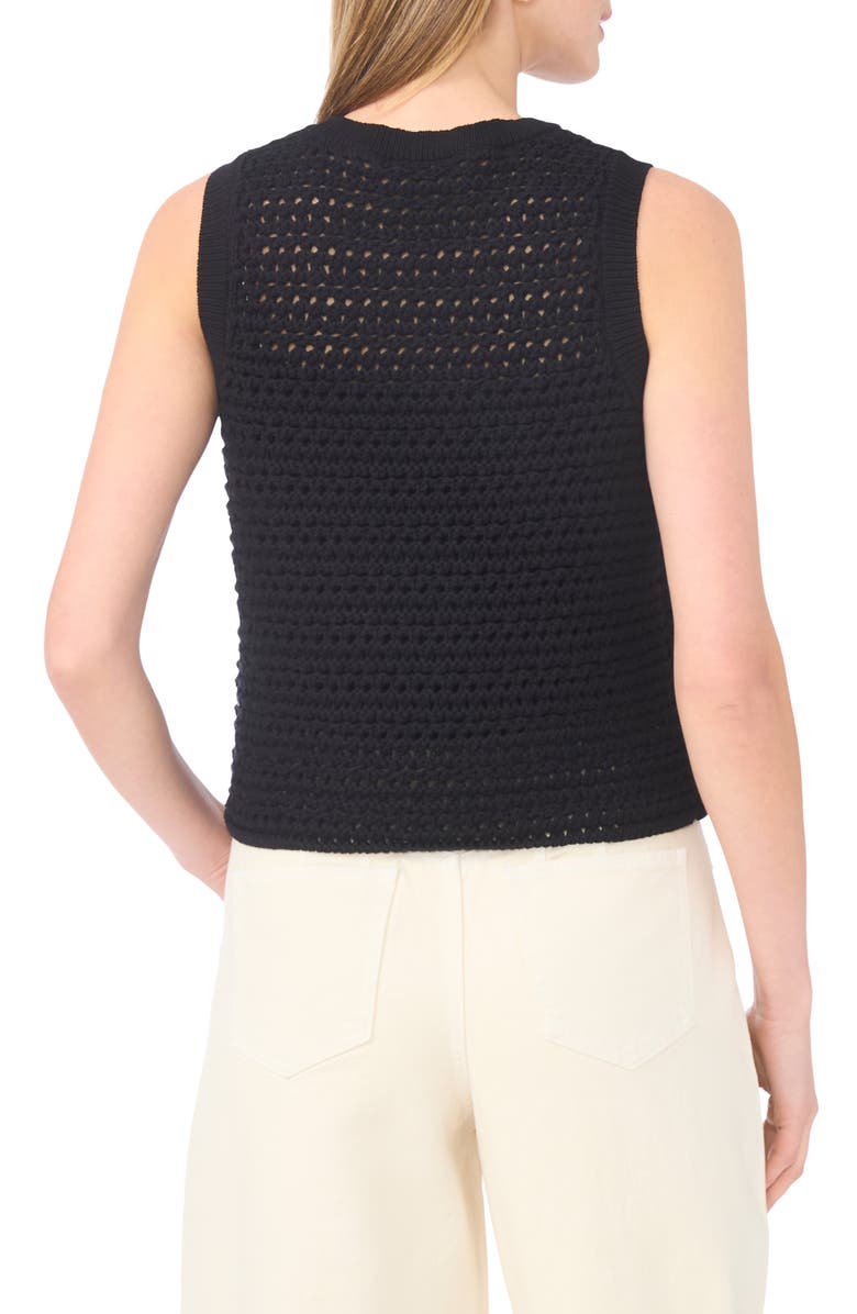 1.STATE Open Stitch Cotton Blend Sweater Tank, Alternate, color, Rich Black