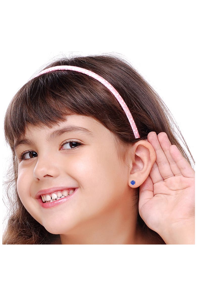 Kids' Blue Crystal Stud Earrings, Alternate, color, BLUE