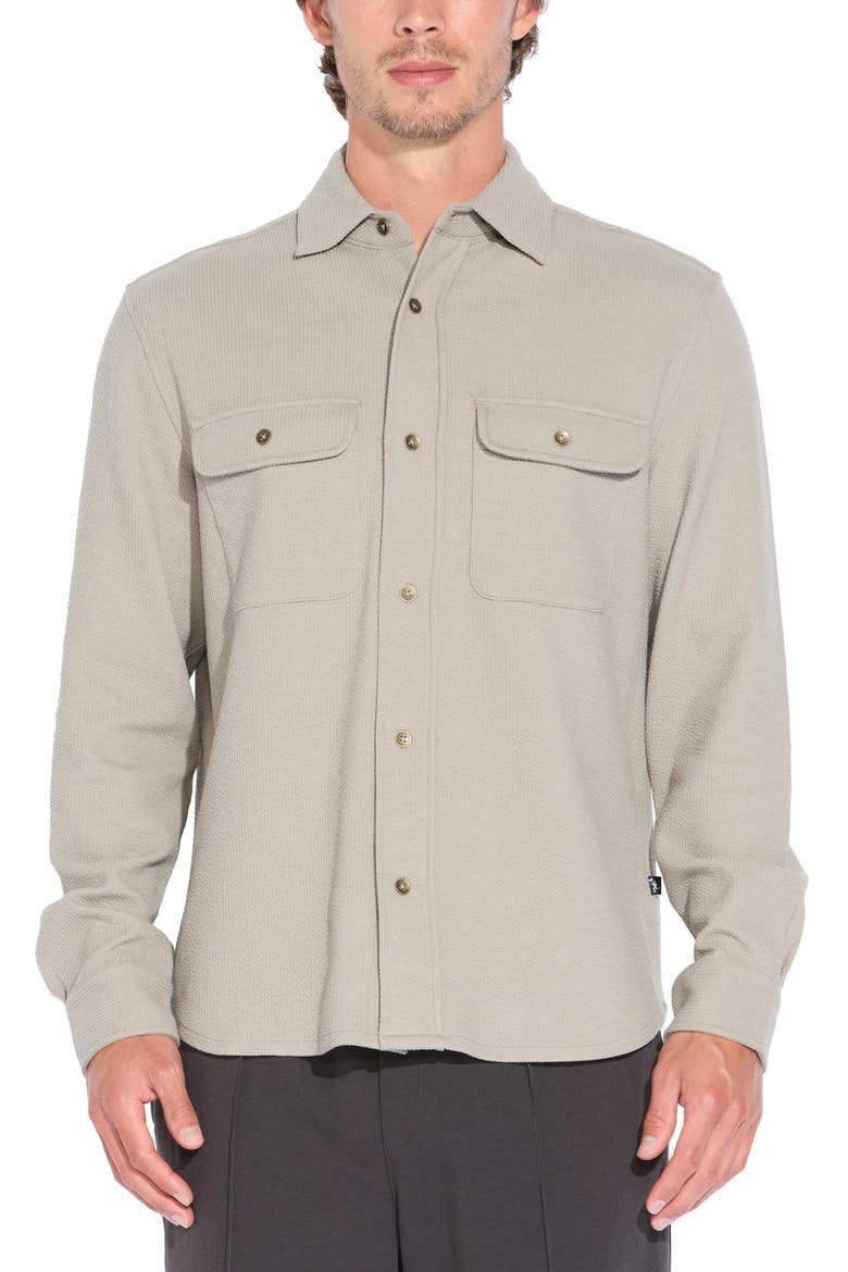 Blythe Cotton Blend Button-Up Shirt, Main, color, LT TAUPE