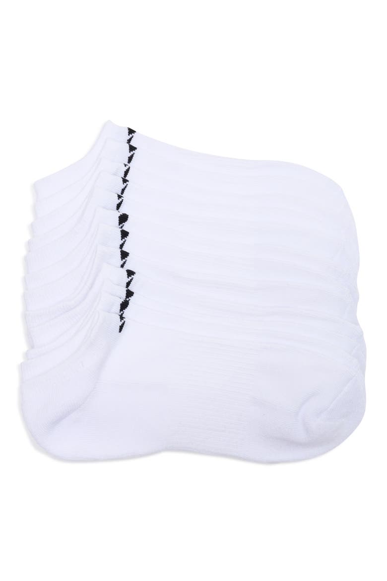 Athletic No Show Socks - Pack of 6, Main, color, WHITE