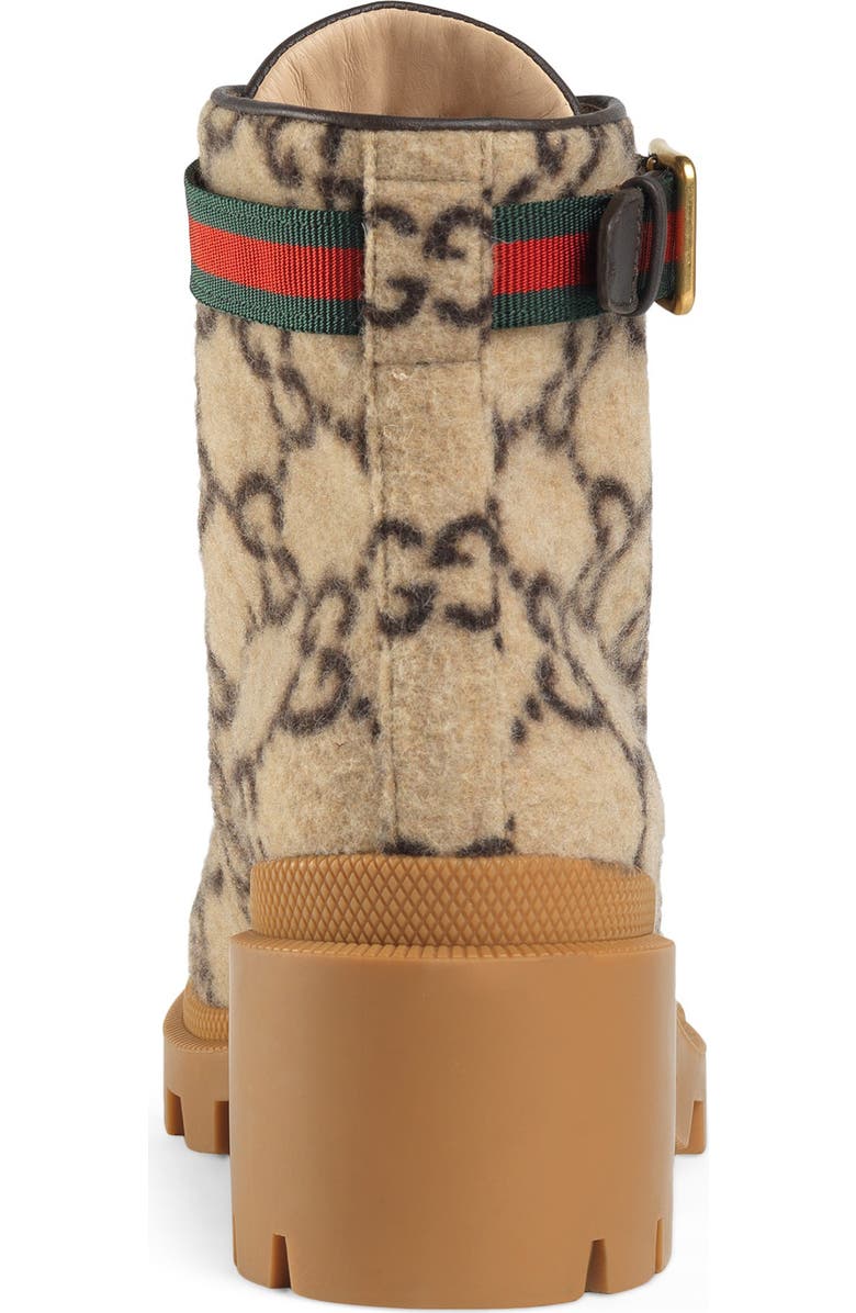 Gucci Trip GG Monogram Wool Combat Boot, Alternate, color,