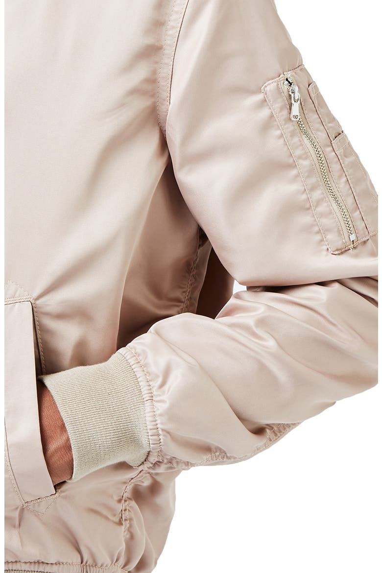 AAA Collection Ruched Back Bomber Jacket, Alternate, color, STONE