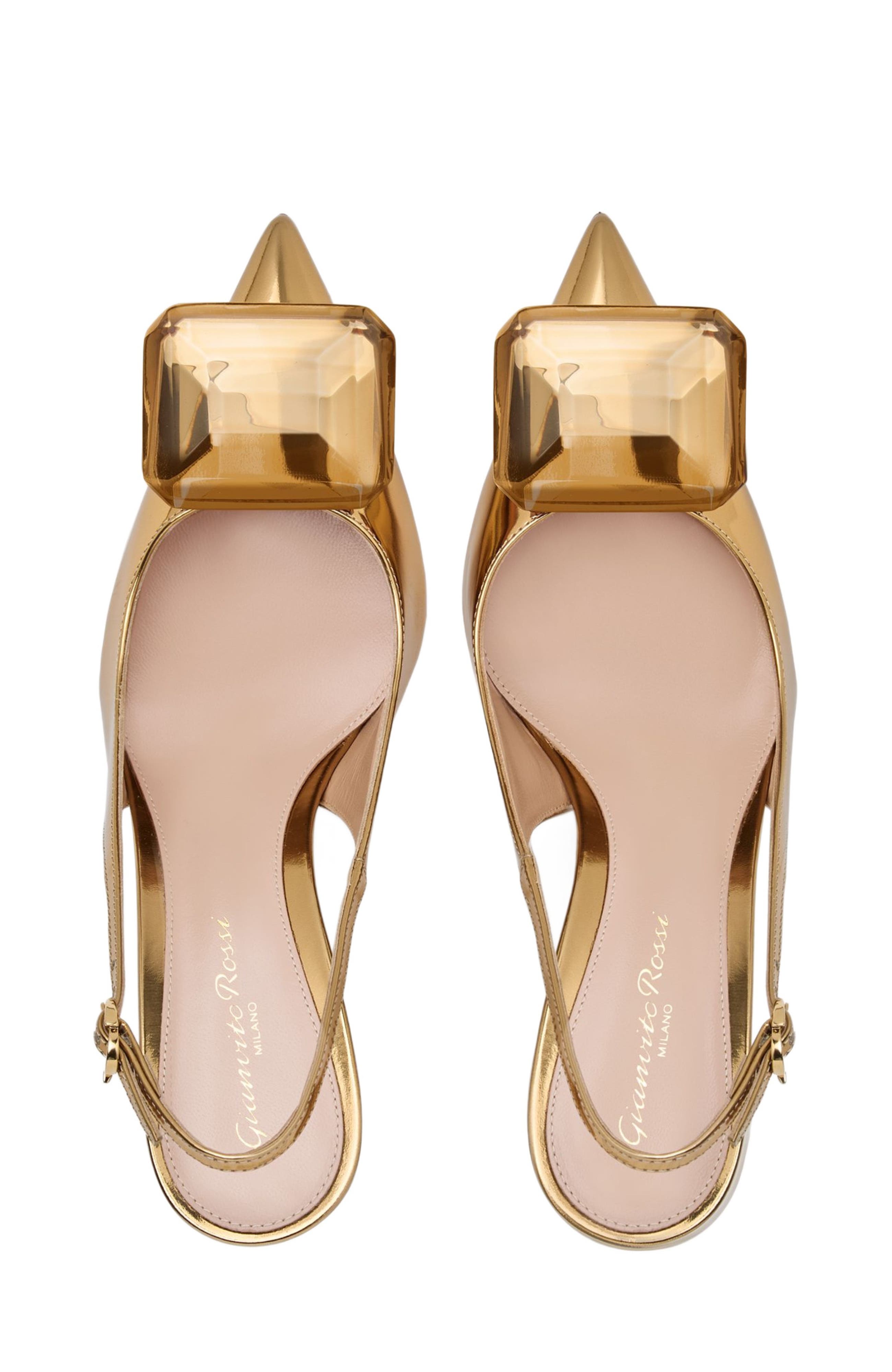 Gianvito Rossi Jaipur Sling, Alternate, color, Gold