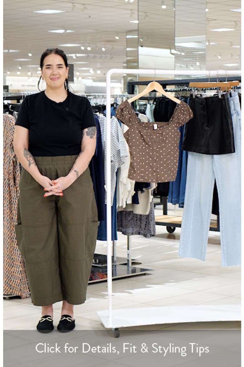 Ruffle Trim Cap Sleeve Cotton Top video