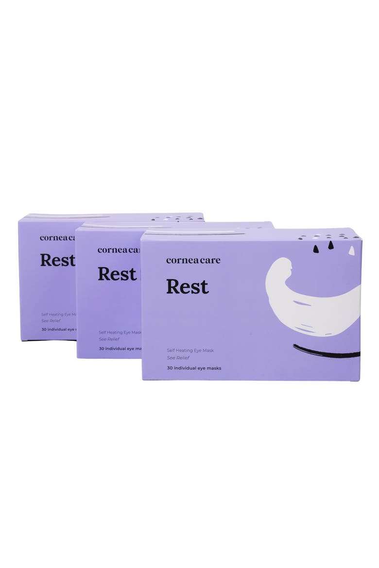 Rest Self Heating Warm Eye Compress - 3 Pack Bundle, Main, color, White
