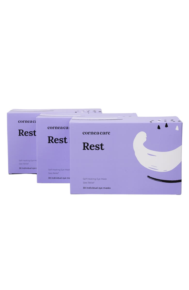 Cornea Care Rest Self Heating Warm Eye Compress - 3 Pack Bundle, Main, color, White