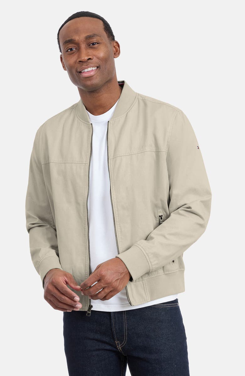 Tommy Hilfiger Cotton Bomber Jacket, Alternate, color, Sand