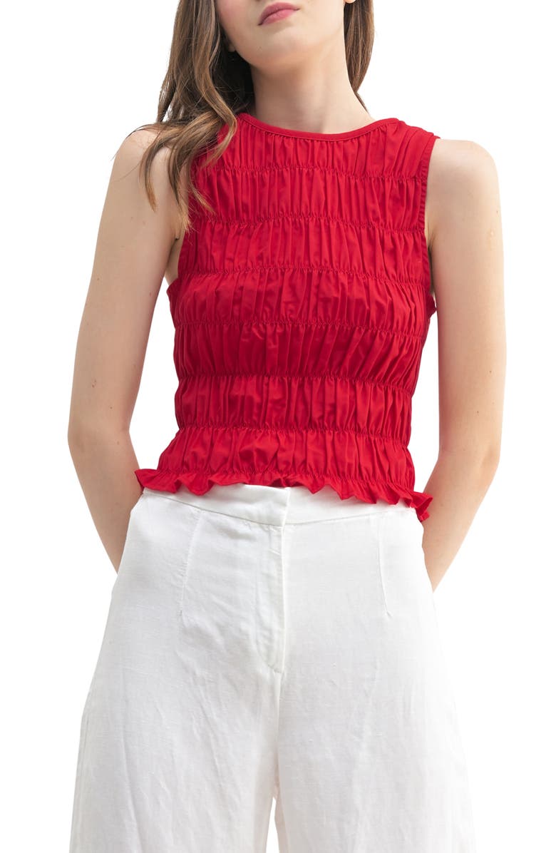 All in Favor Ruched Sleeveless Top, Main, color,