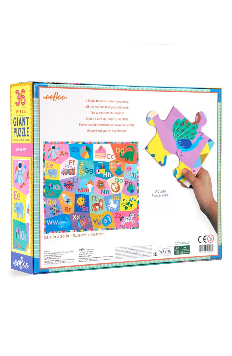eeBoo Alphabet 36-Piece Giant Puzzle, Alternate, color, Multi