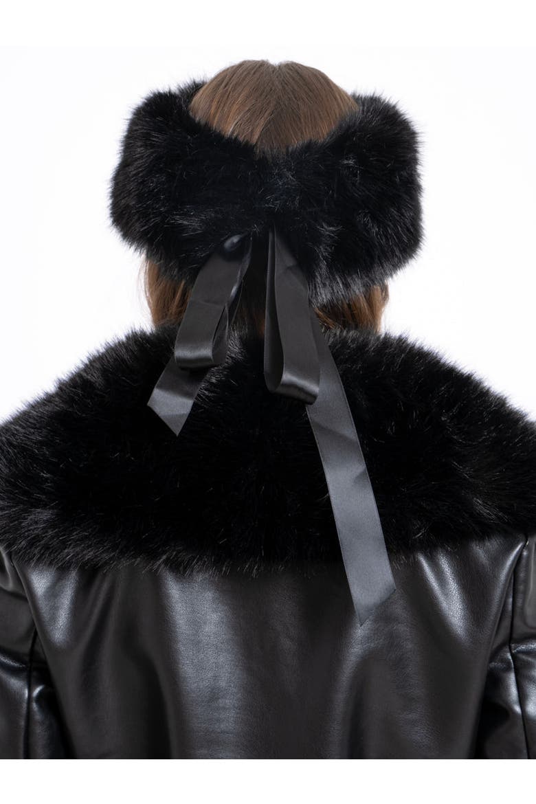 Wrap Around Vegan Fur Hat Headband, Alternate, color, Black