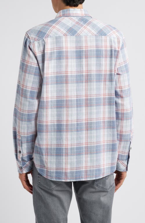 Rails Clyde Printed Button Front Shirt In Legacy Blue Crimson