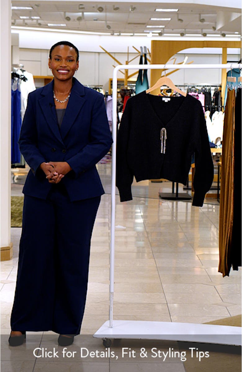 Beau Metallic Accent V-Neck Sweater, sales video thumbnail