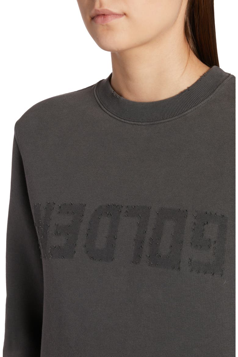 Distressed Logo Graphic Sweatshirt, Alternate, color, ANTHRACITE