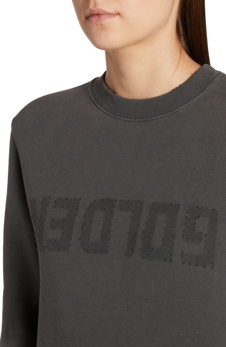 Golden Goose Distressed Logo Graphic Sweatshirt, Alternate, color, Anthracite