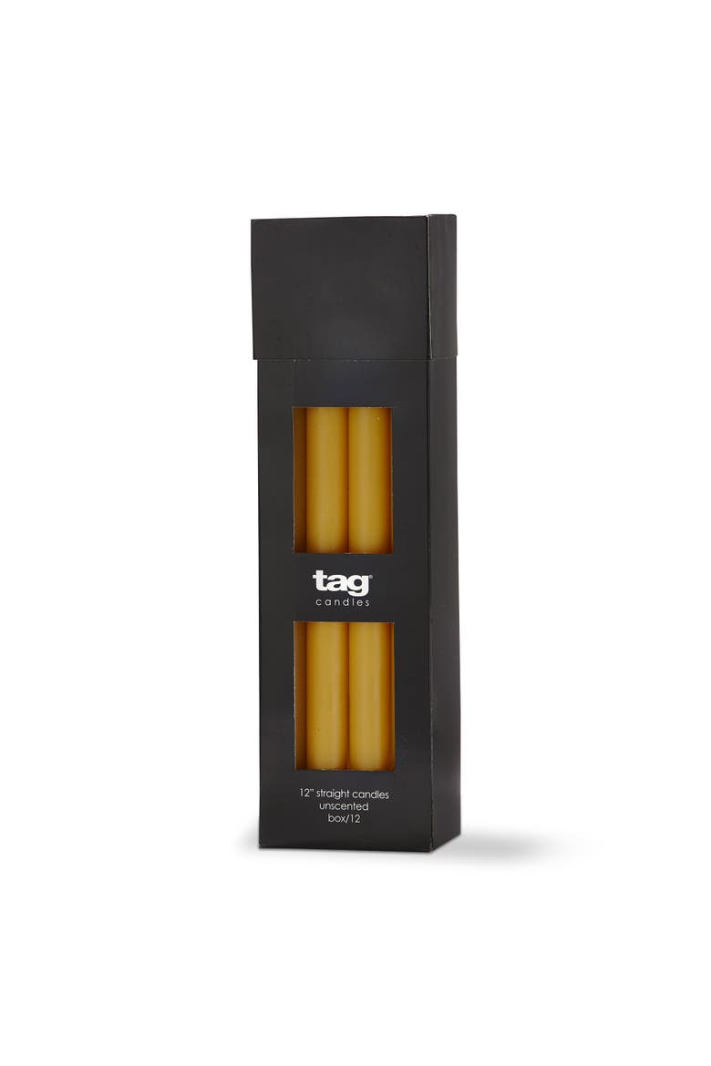 Color Studio Straight Taper Unscented Paraffin Wax Candle, Main, color, Yellow