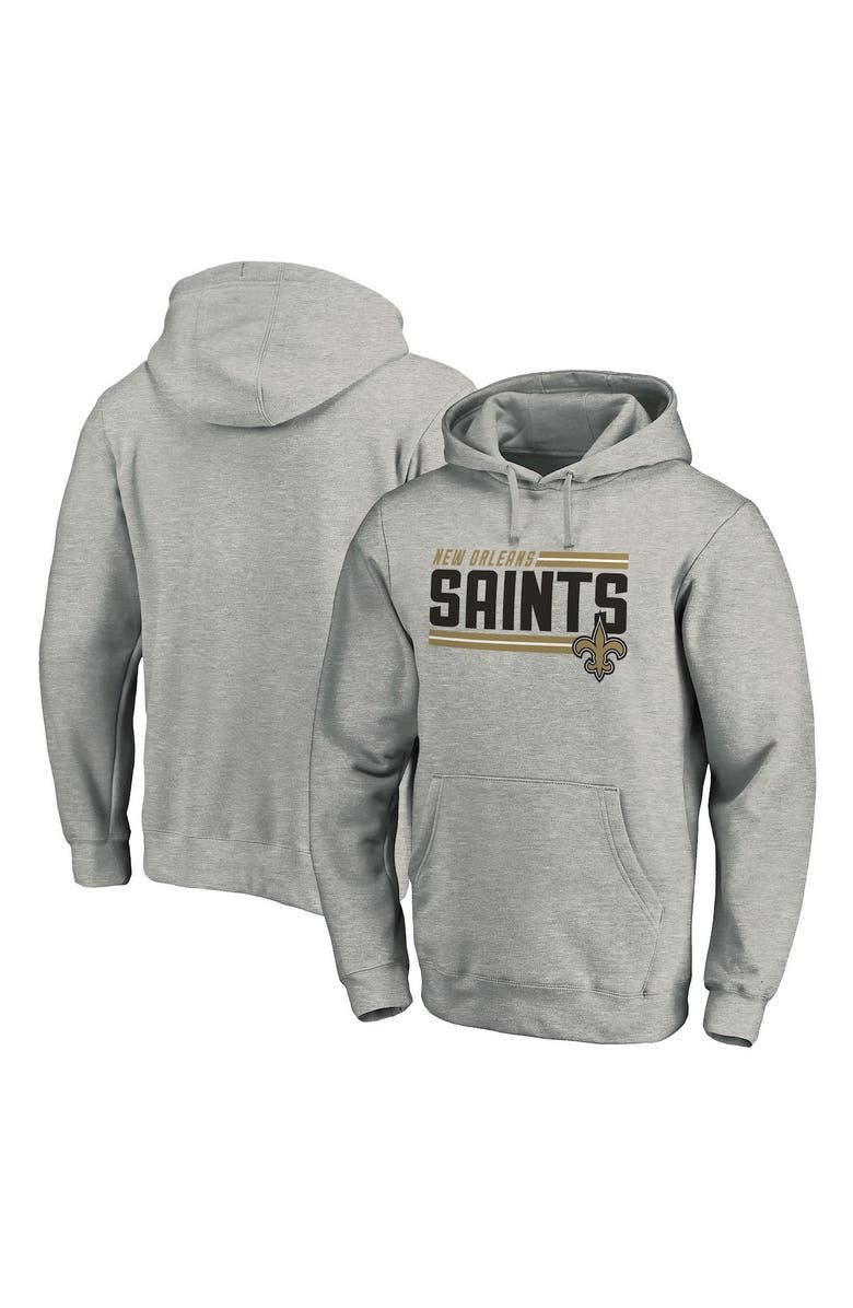 FANATICS Men's Fanatics Branded Heathered Charcoal New Orleans Saints Big & Tall On Side Stripe Pullover Hoodie, Alternate, color,