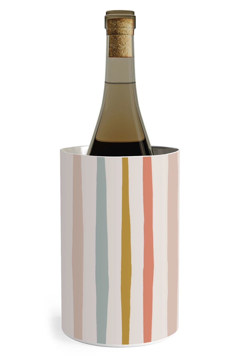 Colorful Stripes Stainless Steel Wine Chiller, Main, color, PINK