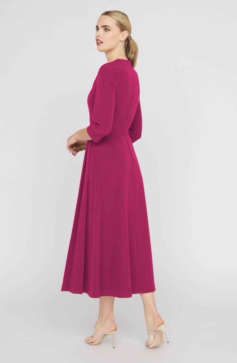 Kay Unger Enola Stretch Crepe Midi Cocktail Dress, Alternate, color, Sangria