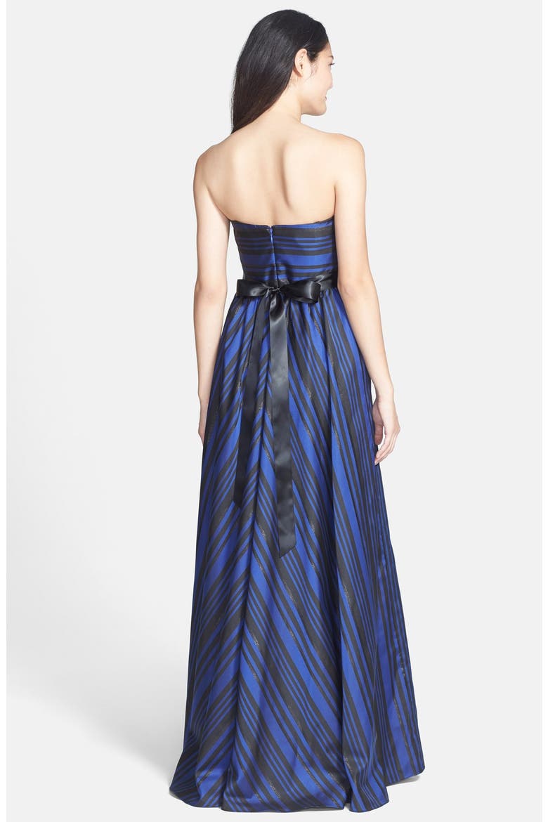 Metallic Stripe Gown, Alternate, color, ROYAL