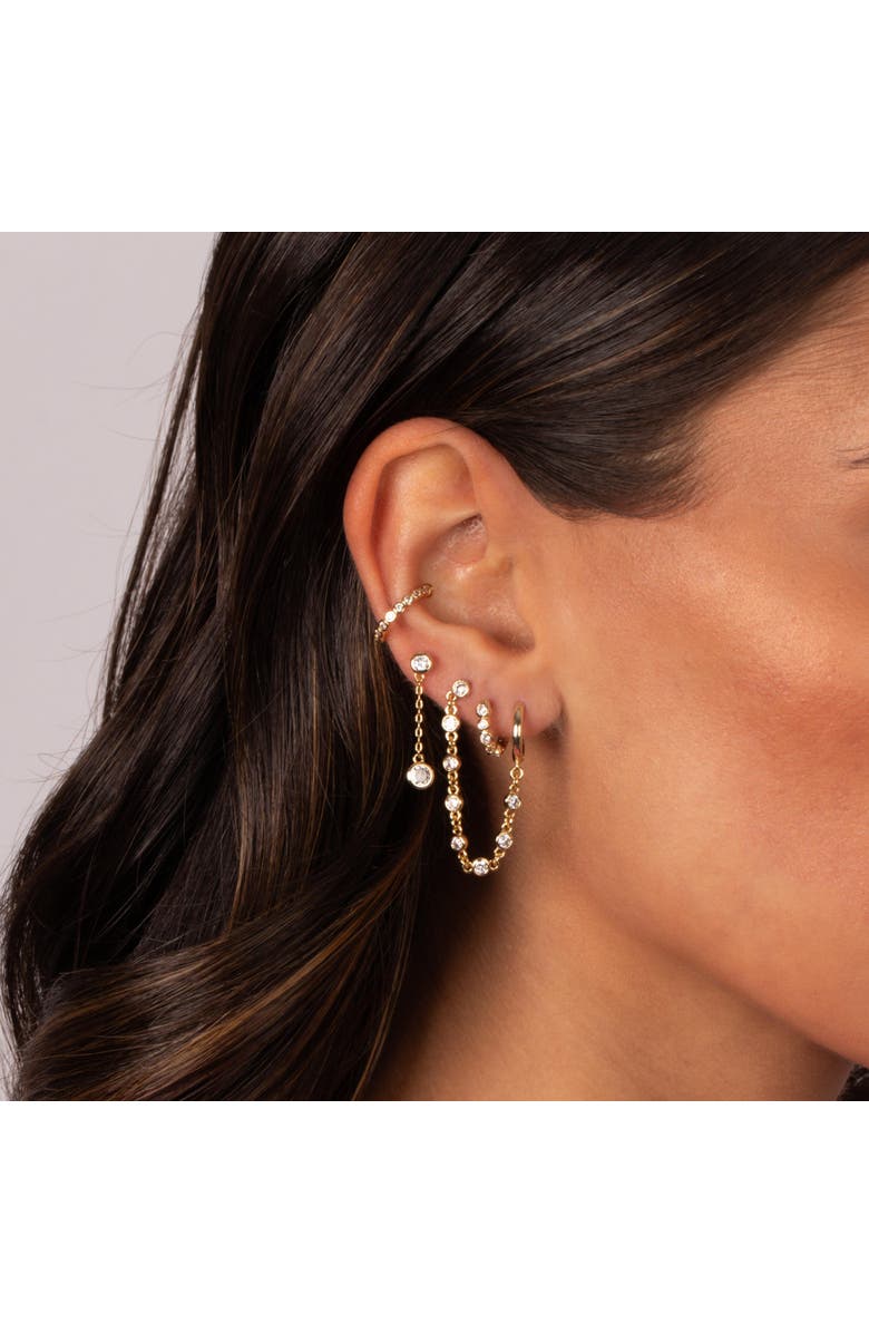 BY ADINA EDEN CZ Bezels All Around Earring Combo Set, Alternate, color, Gold