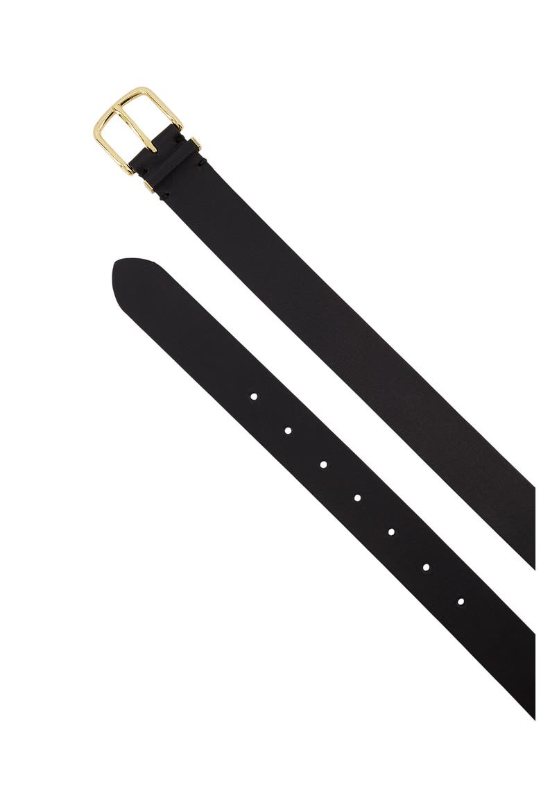 Kaia Leather Belt, Alternate, color, BLACK