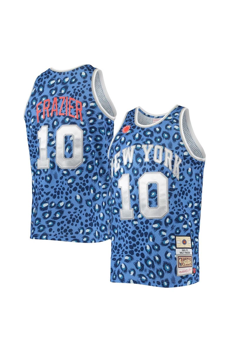 Mitchell & Ness Men's Mitchell & Ness Walt Frazier Blue New York Knicks 1969-70 Hardwood Classics Uninterrupted Swingman Jersey, Main, color, 
