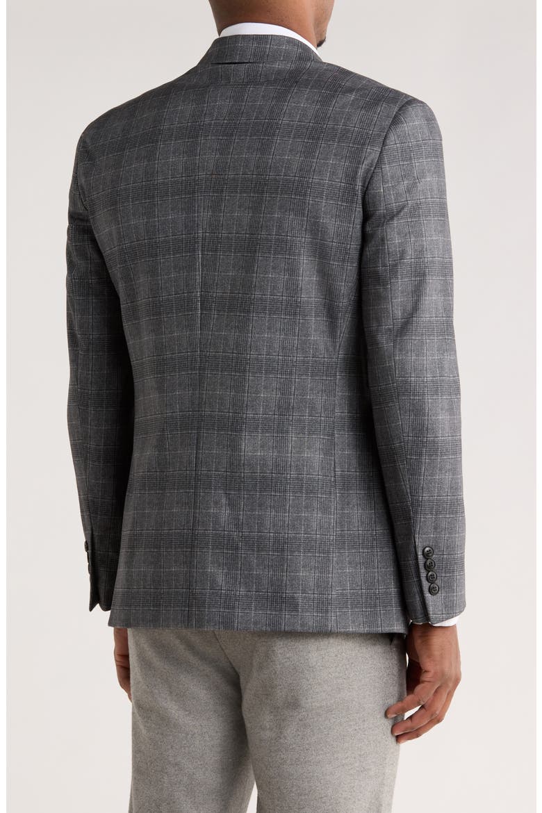 Slim Fit Plaid Stretch Knit Blazer, Main, color, GREY