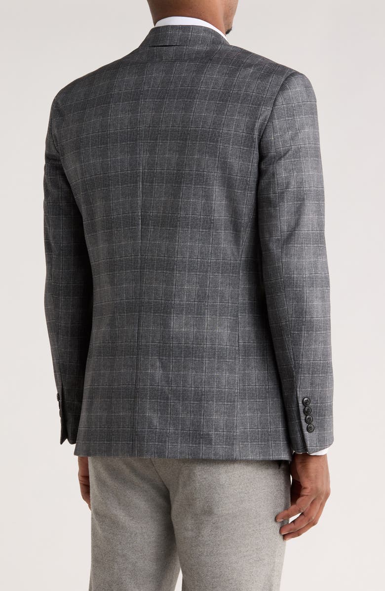 Duchamp Slim Fit Plaid Stretch Knit Blazer, Alternate, color, Grey