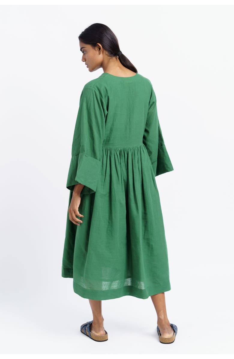 World of Crow Basil Green Gathered Midi Dress, Alternate, color,
