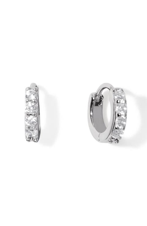 Suzanne Cubic Zirconia Huggie Hoop Earrings