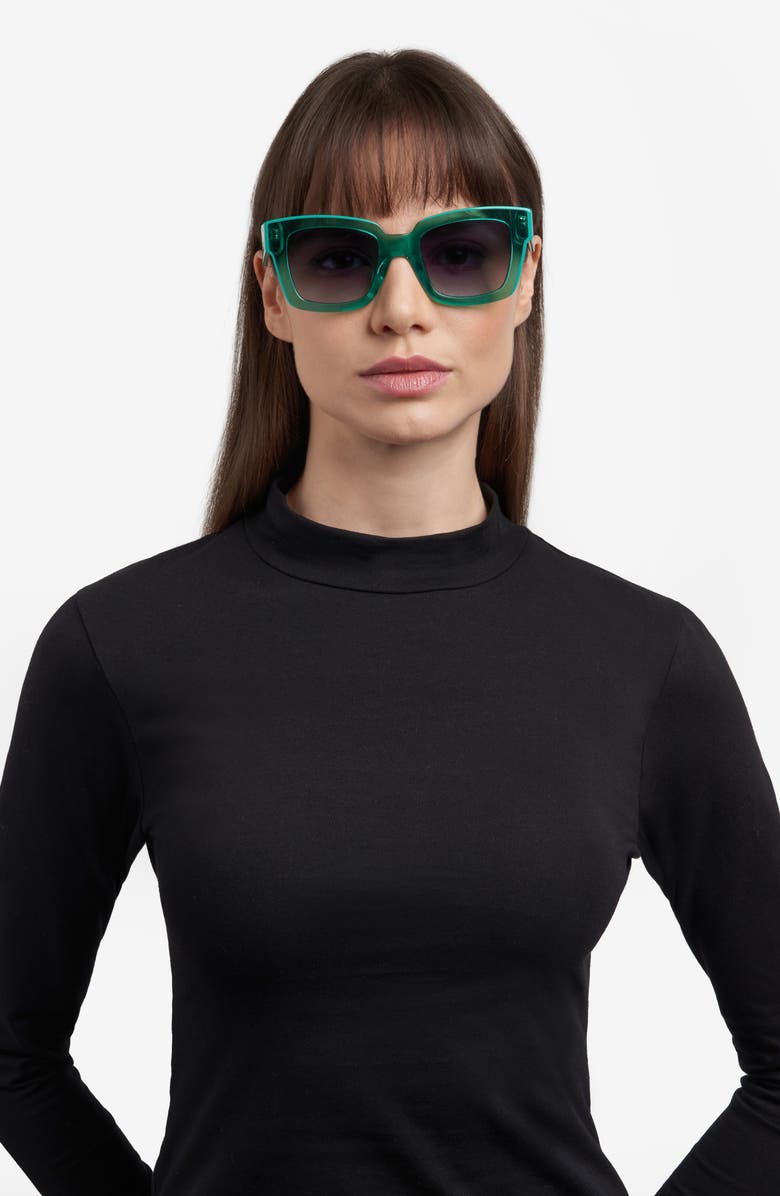 Kate Spade New York brynne 51mm square sunglasses, Alternate, color, Green