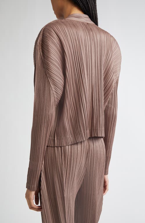 Issey Miyake Pleats Please Pleated Jacket In Brown